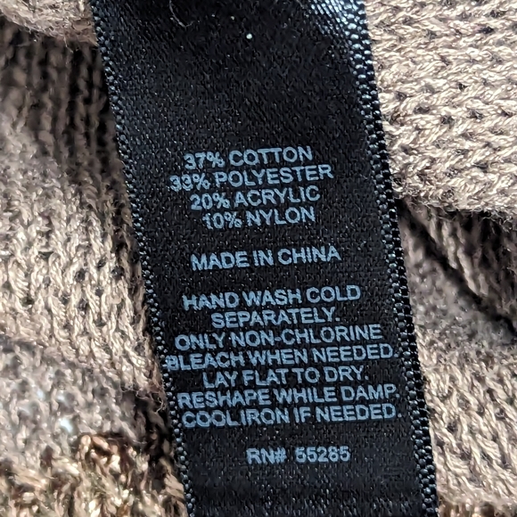 Express Sweater Brown V Neck Front and Back with Sequins Women's Size Medium - Picture 6 of 6